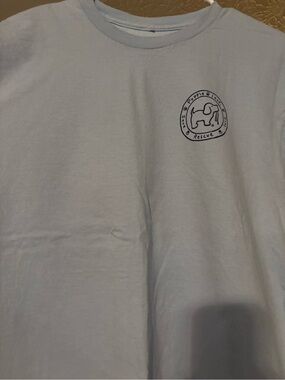 Light Blue Short Sleeve Tee with Navy Rescue Logo